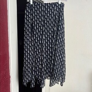 Dressbarn Polka Dot Navy Blue Skirt